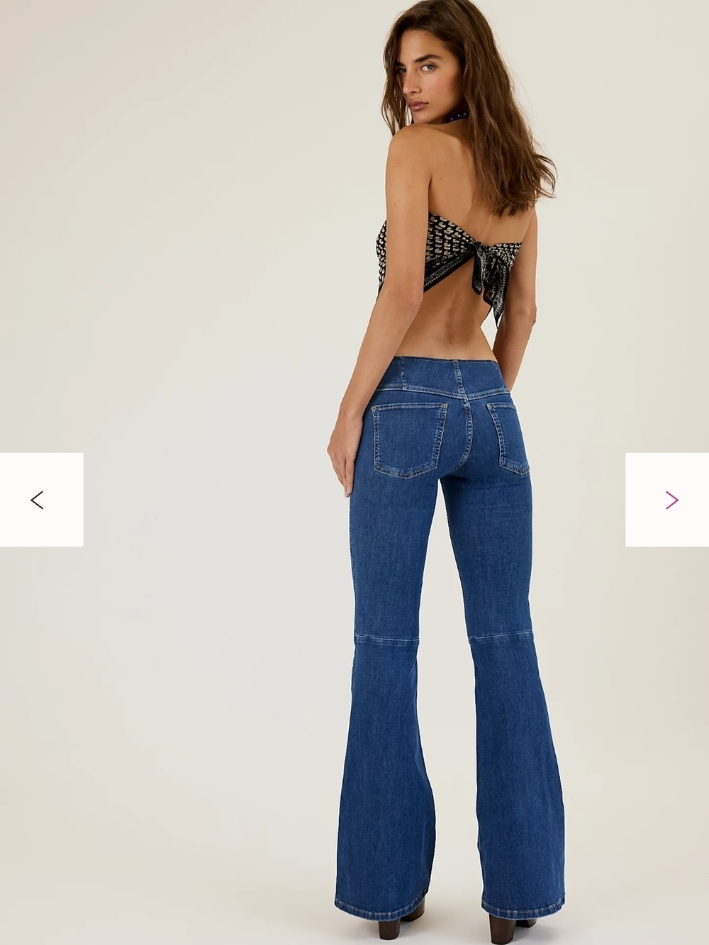 We The Free Penny Pull-On Flare Jeans Size 28 Blue High Rise Bell Bottom Boho FP